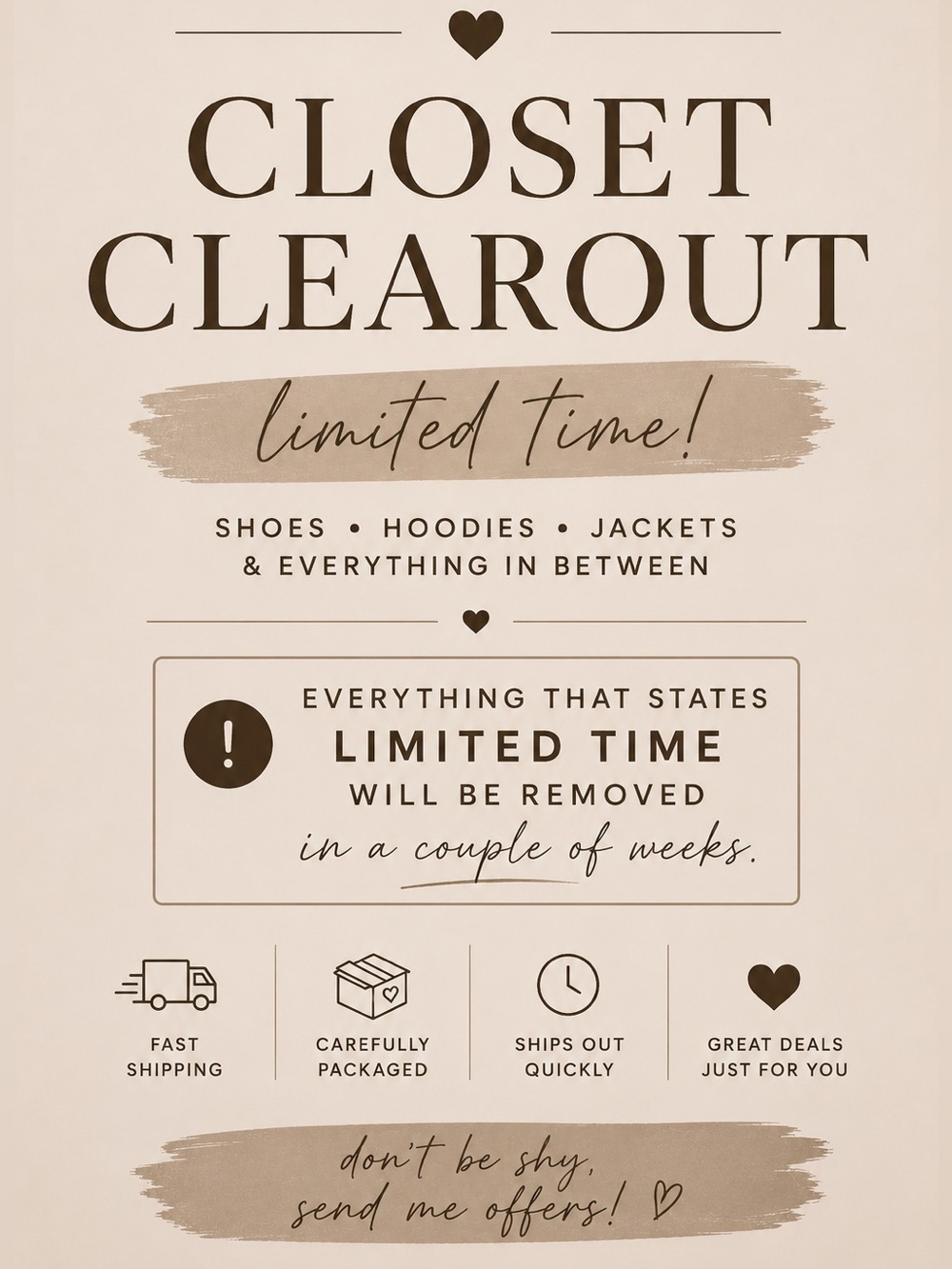 🤎 CLOSET CLEAROUT🤎 MOST HOODIES, JACKETS & SHOES ARE AVAILABLE FOR LIMITED TIME!